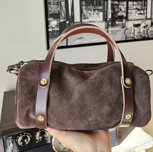 Go Forth Goods Chocolate Suede Small Jane Crossbody